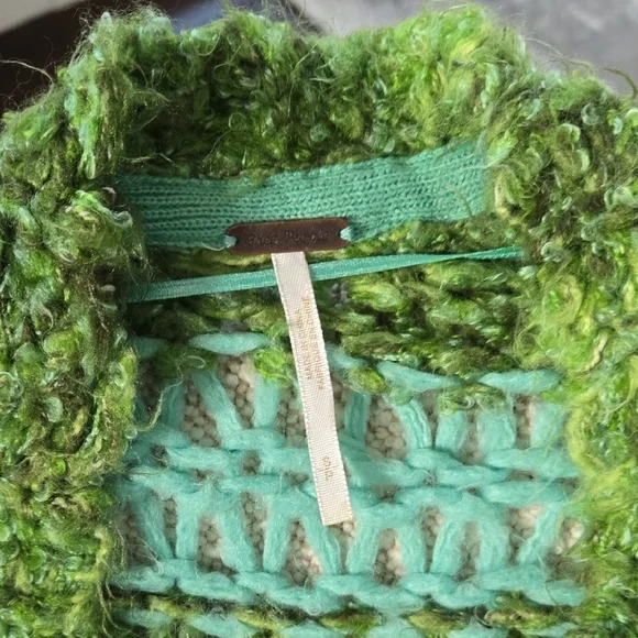 Green and Blue Striped Knit Sweater - Picture 2 of 3